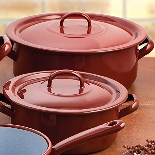 Quid Cacerola 22 Cm con Tapa Clasico, Acero esmaltado, Marrón
