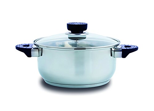 Quid Gris Batería 5 Piezas Pasta Vapor, Acero Inoxidable, Gastro Fun, 20 cm