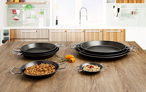 Quid Senia- Paellera En Acero De 26 Cm, 2 Raciones, Apta Para Horno e Inducción