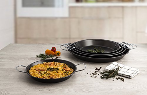 Quid Senia- Paellera En Acero De 26 Cm, 2 Raciones, Apta Para Horno e Inducción