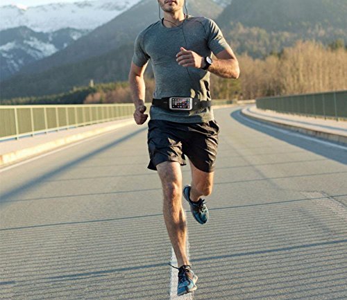 QUMAXXX - Riñonera Deportiva, Color Negro, Impermeable, para Correr, Bolsa elástica para el móvil, para Hombre y Mujer