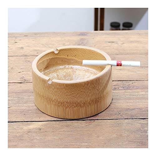 QURIURJ Madera Cenicero for Fumadores Simple Bandeja de Escritorio Inicio Decorativo Cenicero Papelera de Tabaco for Cigarrillos Hotel Sala Tabla Accesorios (Color : Wood Color)