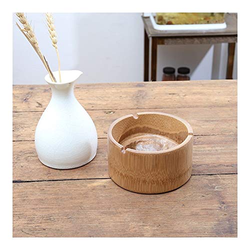 QURIURJ Madera Cenicero for Fumadores Simple Bandeja de Escritorio Inicio Decorativo Cenicero Papelera de Tabaco for Cigarrillos Hotel Sala Tabla Accesorios (Color : Wood Color)