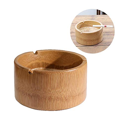 QURIURJ Madera Cenicero for Fumadores Simple Bandeja de Escritorio Inicio Decorativo Cenicero Papelera de Tabaco for Cigarrillos Hotel Sala Tabla Accesorios (Color : Wood Color)