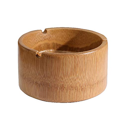 QURIURJ Madera Cenicero for Fumadores Simple Bandeja de Escritorio Inicio Decorativo Cenicero Papelera de Tabaco for Cigarrillos Hotel Sala Tabla Accesorios (Color : Wood Color)