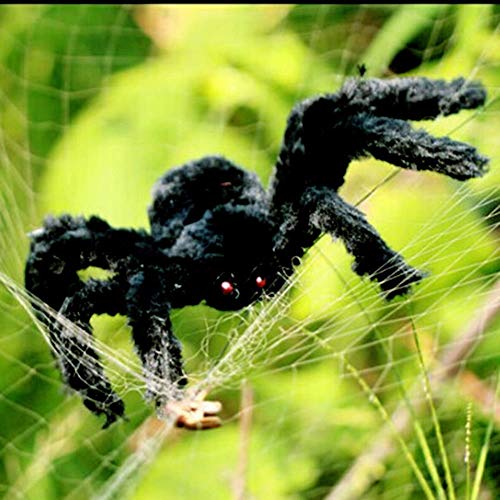 QYY 125cm de la araña de la Felpa de la marioneta del Juguete decoración de Halloween Color Negro Araña de Halloween con Ojos Rojos para Halloween decoración de Casas encantadas
