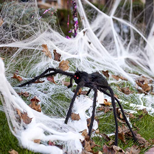 QYY 125cm de la araña de la Felpa de la marioneta del Juguete decoración de Halloween Color Negro Araña de Halloween con Ojos Rojos para Halloween decoración de Casas encantadas