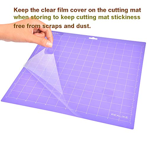 REALIKE Agarre Fuerte Adhesivo Alfombrilla de Corte 3 uds 12X12” de Adherencia Cutting Mat paraTodas las Máquinas Silhouette Cameo y Cricut