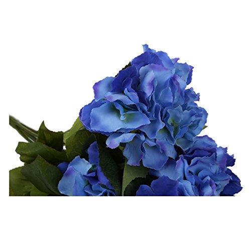 REFURBISHHOUSE Ramo de 5 Cabezas de Flor de Hortensia Artificial para Decoracion de Boda Jardin Fiesta de Color Azul Oscuro