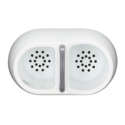Relaxdays Escurridor Cubiertos, Escurrecubiertos, Organizador, Plástico, 1 Ud, 14,5 x 17,5 x 10,5 cm, Blanco y Gris