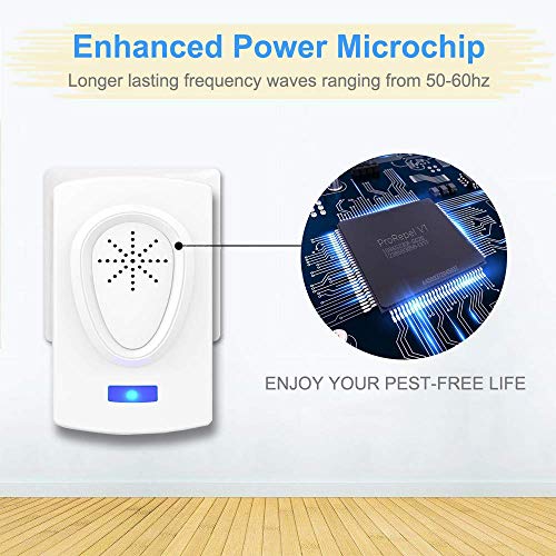Repelente Ultrasónico Antimosquitos,Repelente mosquitos,Trampas para ratones Repelente ratones Mata cucarachas,Eléctrico Extra Fuerte para Interiores Insectos Hormigas,Roedores no Tóxico (4 Pack)