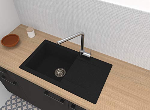 Respekta ALINEO100 - Altavoz, 60% material compuesto de minerales y fibra de vidrio, 40% resina sintética., Negro , 78 cm