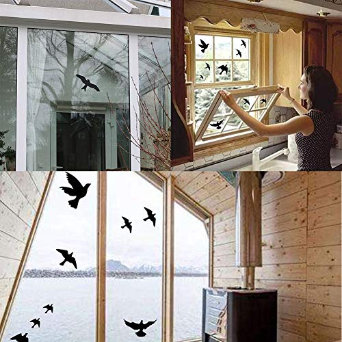 REYOK 18 Pájaro Pegatinas para Ventanas, invernaderos, Cristal Casas para pájaros Advertencia de protección, Pájaro Siluetas de pájaros, protección contra el Pájaro de Impacto, Ventana protección