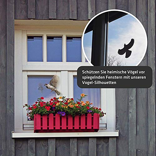 REYOK 18 Pájaro Pegatinas para Ventanas, invernaderos, Cristal Casas para pájaros Advertencia de protección, Pájaro Siluetas de pájaros, protección contra el Pájaro de Impacto, Ventana protección