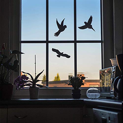 REYOK 18 Pájaro Pegatinas para Ventanas, invernaderos, Cristal Casas para pájaros Advertencia de protección, Pájaro Siluetas de pájaros, protección contra el Pájaro de Impacto, Ventana protección