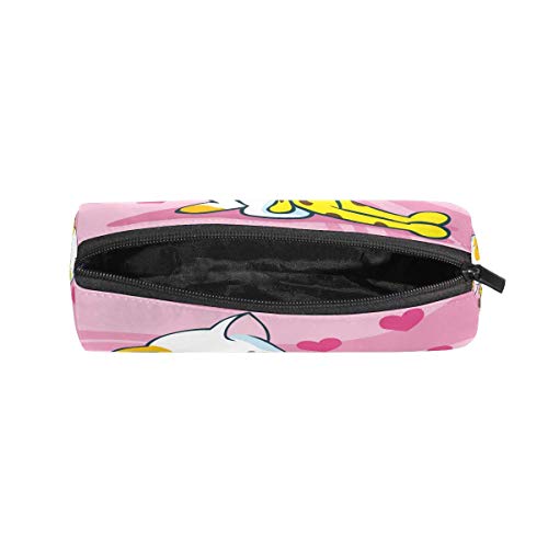 RGFDF Hermosas flores Cupcakes Frambuesa Estuche para lápices Porta lápices para escuela Tambor para niños Bolsa de gran capacidad Maquillaje Cajas de cosméticos Bolsa de viaje de oficina