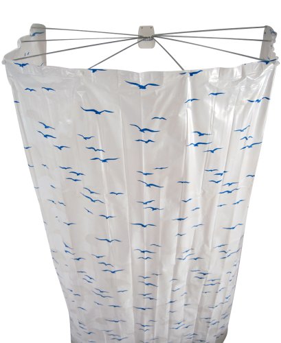 Ridder 582030-350 - Cortina de Ducha con Soporte Tipo Paraguas, Color Azul