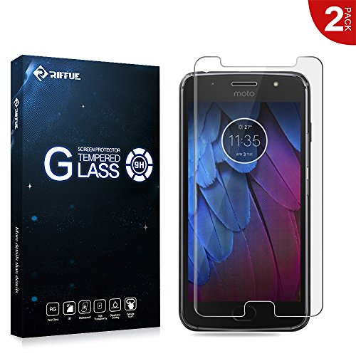 RIFFUE Moto G5S Protector de Pantalla, Motorola Moto G5S Cristal Templado Glass 9H Dureza 3D Touch Alta Definicion, 0.26mm Screen Protector Film para Motorola Moto G5S [2 Unidades]