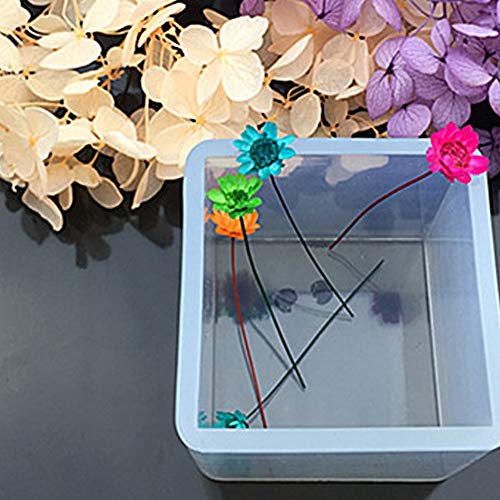 Rocita Cubo Cuadrado Resina de moldeo moldes de Gran Claro Bricolaje Silicona Moldes de Resina Epoxi Arte de DIY Haciendo Accesorios-4pcs (20/25/35 / 50mm) para su Casa