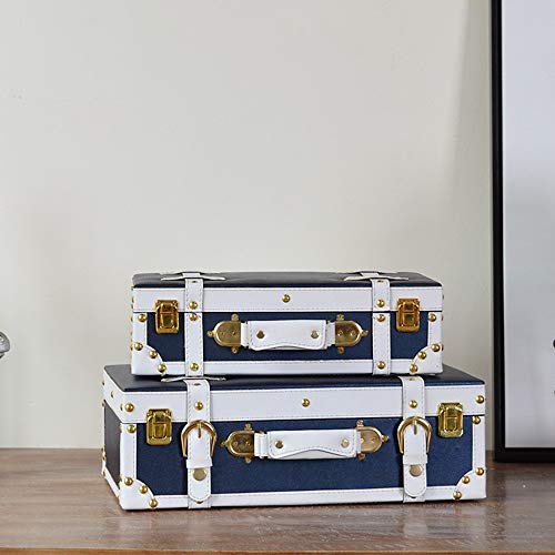 ROGF Maleta Retro Maleta Cajas de Almacenamiento de la Escuela Hogar, Set de 2 Maletas de Almacenamiento Retro del Cofre del Tesoro Caja de Almacenamiento de la Vendimia para la Familia y los Viajes