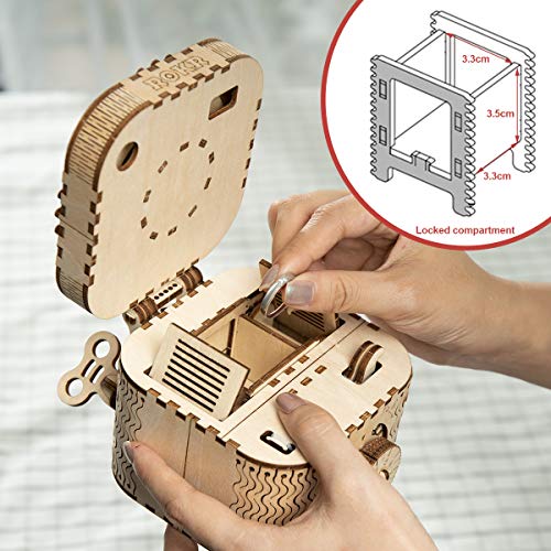 ROKR Caja del Tesoro 3D en Madera,3D Rompecabezas de Madera Kit de Construcción Sin Pegamento para Niños y Adultos