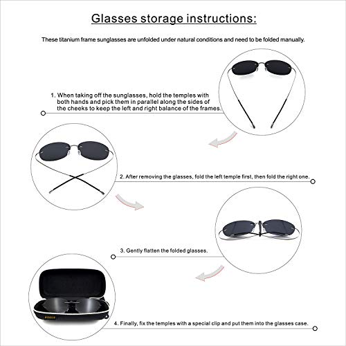 RONSOU Gafas de Sol Polarizadas a La Moda Coloridas y Sin Montura Titanio para Hombres y Mujerse Marco Gris Lente Plateado(reflejado)