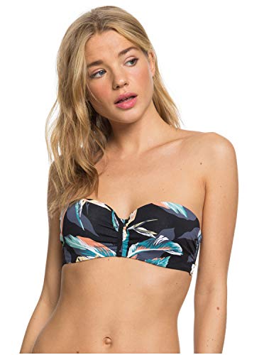Roxy - Top de Bikini Bandeau Moldeado - Mujer - M - Negro