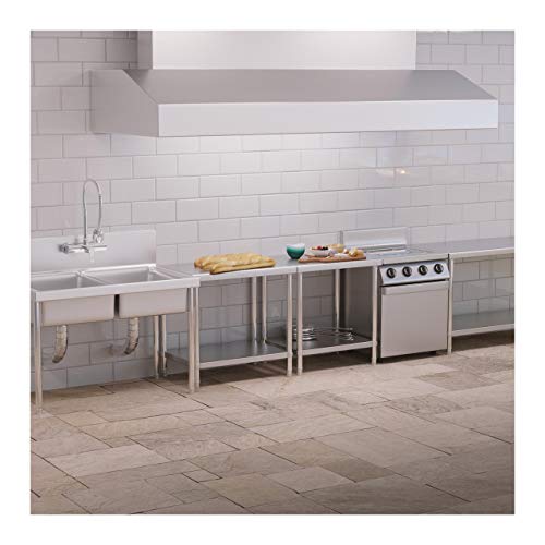 Royal Catering Mesa De Acero Inoxidable Para Hostelería RCAT-80/60-NW (Superficie de trabajo de 80 x 60 cm, 2 niveles, Capacidad de carga de 190 kg)