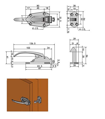 RSZ-cmanejas Tirador De Puerta Del Horno, Tirador De Puerta for Maquinaria Industrial Equipo De Cocina Almacenamiento En Frio Manija De La Puerta manijas de puerta de armario de cocina