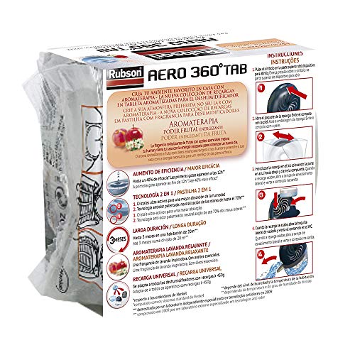Rubson Recambios para deshumificador Aero 360, color naranja, olor fruta