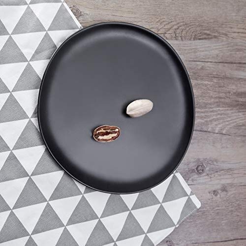 RUXMY Exquisite Home Big Wrist El Restaurante Cuenta con Platos creativos, ollas Calientes Plato de restaurantes Plato de cerámica Mate Ovalado Irregular Plato de Sopa Retro de Hotel Decorativo (C