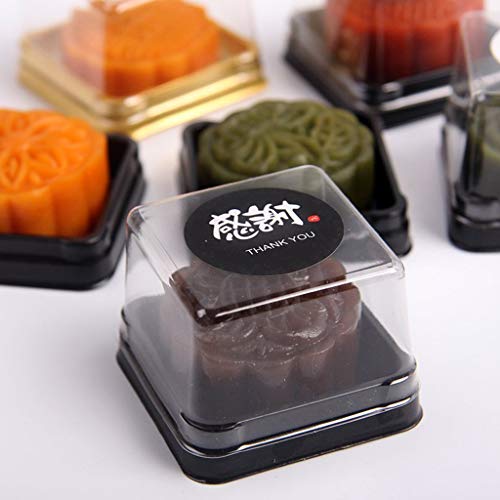 S-TROUBLE 50 Unids Mini Contenedor de Pastel de Luna Cuadrado Cajas de Favor de Banquete de Boda 50g Mooncake