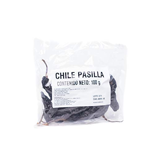 SABORMEX Chile Seco Pasilla 100 gr Picante Pimiento Deshidratado Producto Natural Sin Conservantes ni Colorantes Vegano