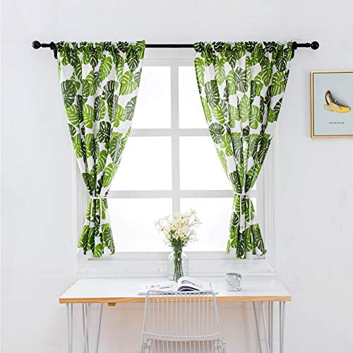 SADA72 Cortinas Opacas para Ventana, pequeñas Cortinas térmicas aislantes para el Sol, Cortinas Decorativas de Moda Cortas para la Cocina y el balcón, Leaf, Tamaño Libre