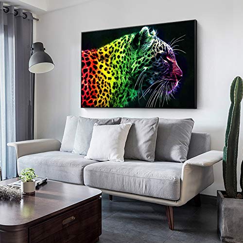 SADHAF Modern animal canvas painting color tiger wall poster living room decoración del hogar A4 60x80cm