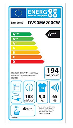 Samsung - Secadora Serie 6 9kg A+++ DV90M6200CW