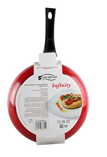 San Ignacio SARTEN 26cm ROJA Soft Touch Infinity, Aluminio, Rojo y Negro
