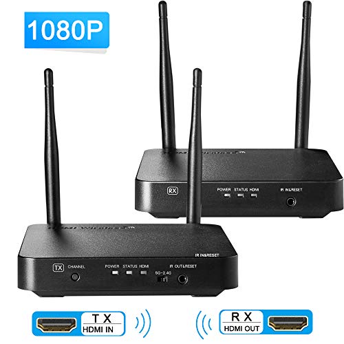SANNCE 1080P Transmisor HDMI Inalámbrico Extensor 328 pies / 100 metros Compatible con control remoto IR con Transmisor y Receptor