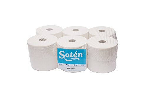 Saten Higiénico Industrial, Celulosa Virgen, 2 Capas, Liso, Ancho 90, 190 Metros, Set de 12