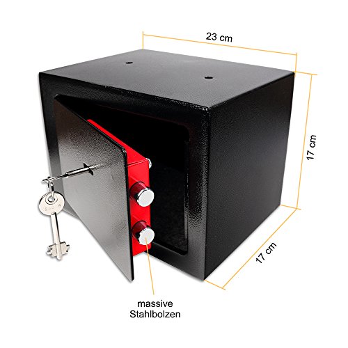 Schramm® Caja Fuerte Caja Fuerte con Cerradura Mini Caja Fuerte Mini Caja Fuerte de Pared Caja Fuerte para Muebles Caja Fuerte de Pared con Llave Negro