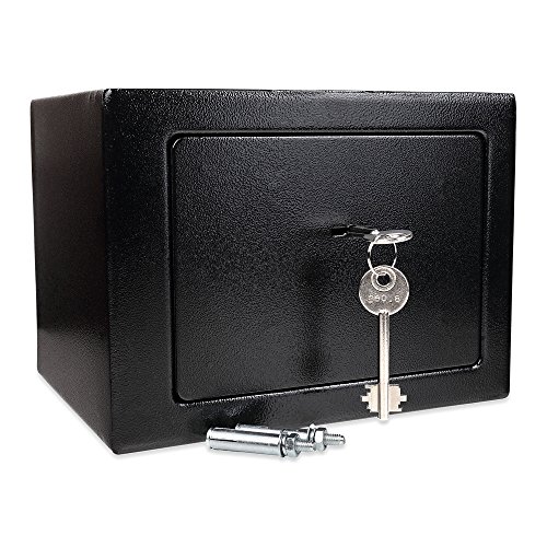 Schramm® Caja Fuerte Caja Fuerte con Cerradura Mini Caja Fuerte Mini Caja Fuerte de Pared Caja Fuerte para Muebles Caja Fuerte de Pared con Llave Negro