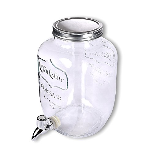 Schramm® Dispensador de Bebidas de Aprox. 3,5 litros con tapón de Rosca Botella de Grifo Dispensador de Zumo Weckglasoptik