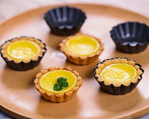 SCSpecial 6,5 cm Antiadherente Mini Sartenes Tartas Set de 12 piezas DIY Individual Redondo Molde para muffins Moldes para hornear
