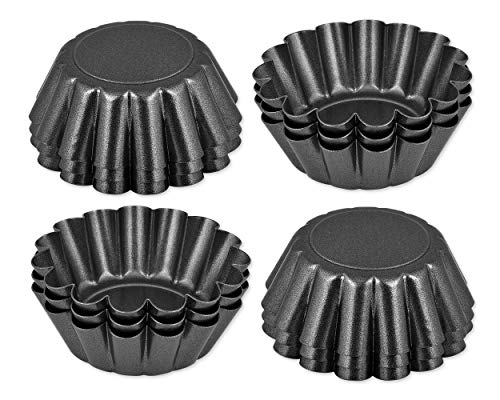 SCSpecial 6,5 cm Antiadherente Mini Sartenes Tartas Set de 12 piezas DIY Individual Redondo Molde para muffins Moldes para hornear