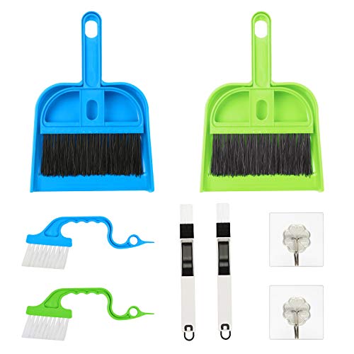 SEELOK 10pcs Cepillo de Limpieza Multifuncional Mini Recogedor y Escoba Herramientas de Limpieza del Hogar Cepillos para Limpiar Rincones Ranuras de Ventanas Recoger el Polvo