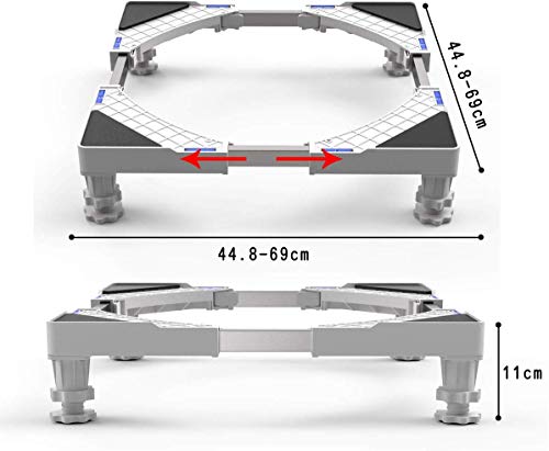 Seisso Soporte para Lavadora/Secadora/Refrigerador Base con 4 Pies de Goma Ajustable de 44.8~69cm