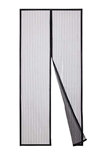 Sekey Cortina Magnética de Puerta a Prueba de Mosquito para Puertas de Madera, Puertas de Hierro, Puertas Metálicas, Puertas del Balcón, Puertas de RV, Cierre Magnético Automático, 210X 90cm, Negro