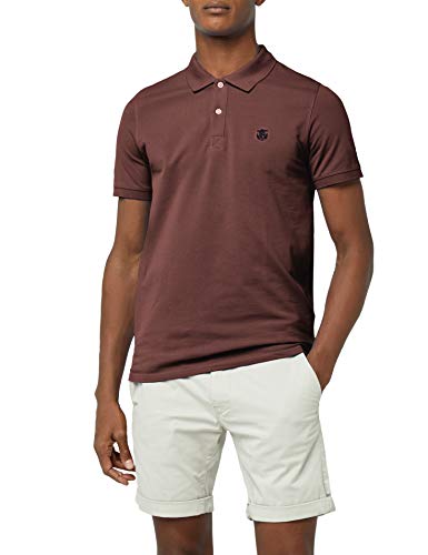 SELECTED HOMME Shharo Ss Embroidery Polo Noos, Camiseta Polo Hombre, Marrón (Decadent Chocolate), M