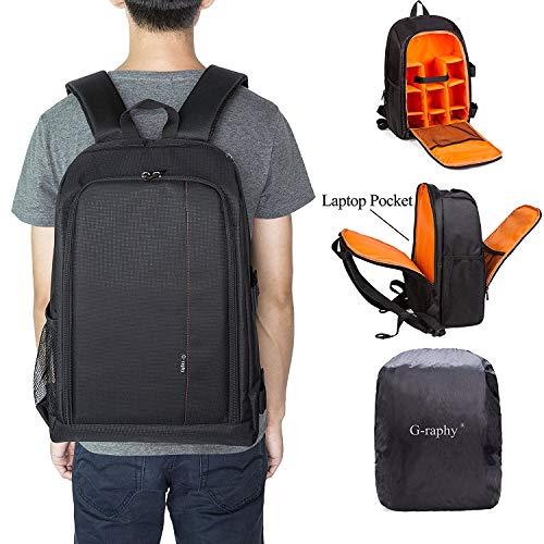 Selighting Mochila Fotográfica Multifunción y Impermeable para Cámaras Réflex Digital SLR Lentes Trípode Flash Laptop Portátil Canon Nikon Sony Drone y Accesorios (Rojo-3)