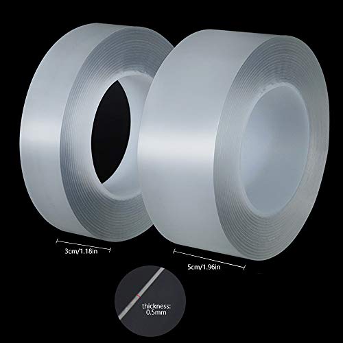 Sellador Autoadhesivas, Cinta de Sellado, Cinta Sellador Rollo Impermeable Tira Transparente para Recortadora Protección Cocina Fregadero Bañera (5cm x 5 m, 3cm x 5 m)